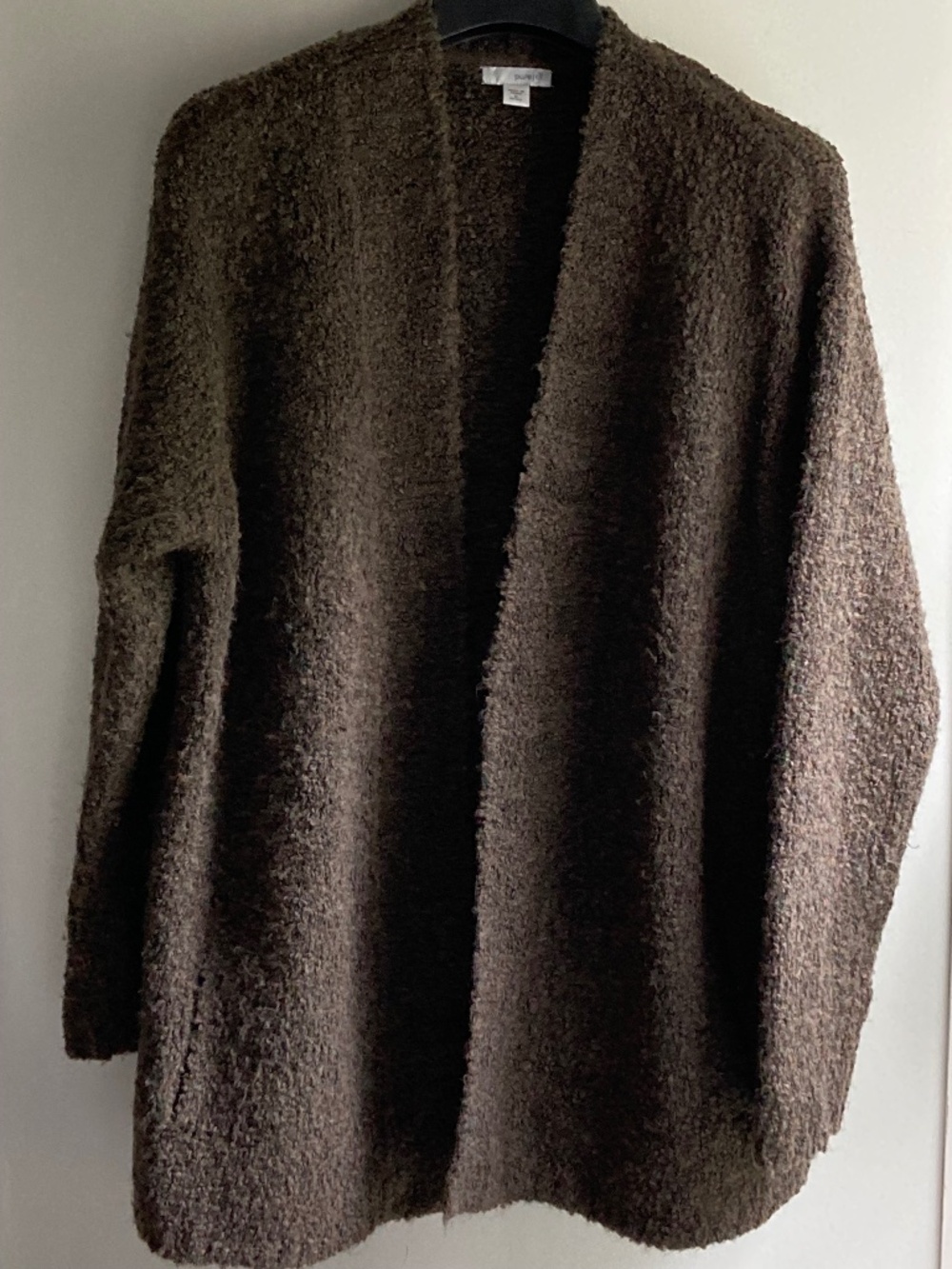 J. Jill Pure Jill brown wool blend open-front bouclé cardigan M Petite